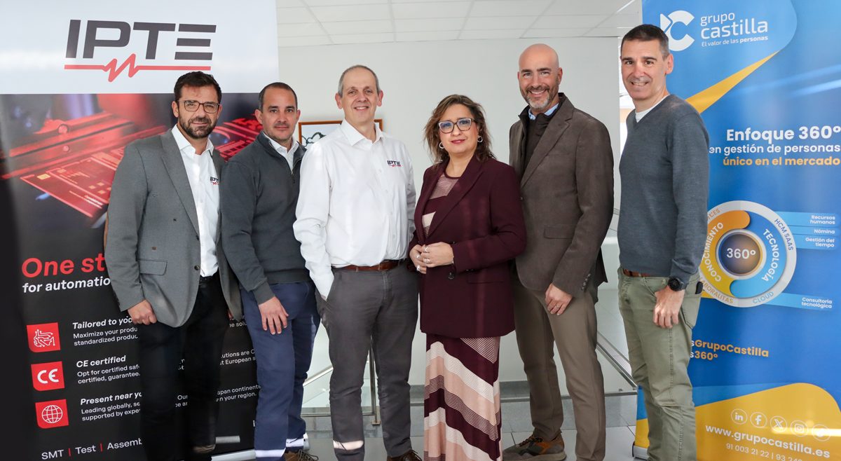 De izquierda a derecha: Joan Cot, Head of Finance & HR de IPTE; XXXXXX; Marisa Muñoz, directora de Tecnología; Carles Castilla, CEO de Grupo Castilla y Josean Ascarza, Director de Talent Services.